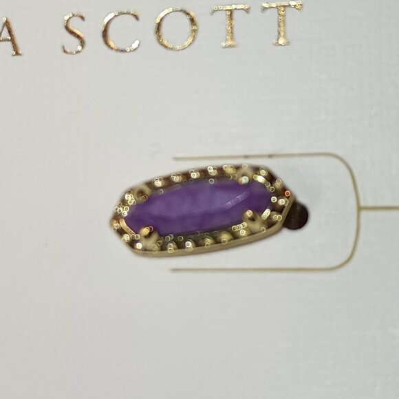NEW Kendra Scott Emma Stud Earrings - Sunset Purple Magnesite - Picture 3 of 5